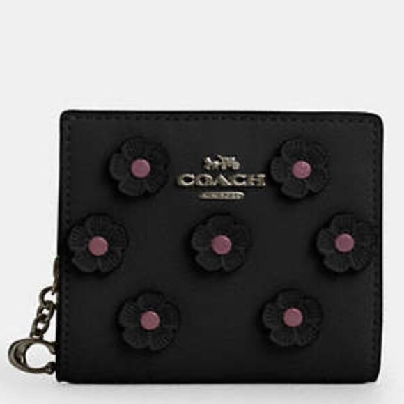 Coach Snap Wallet With Floral Applique NWT - Picture 1 of 4